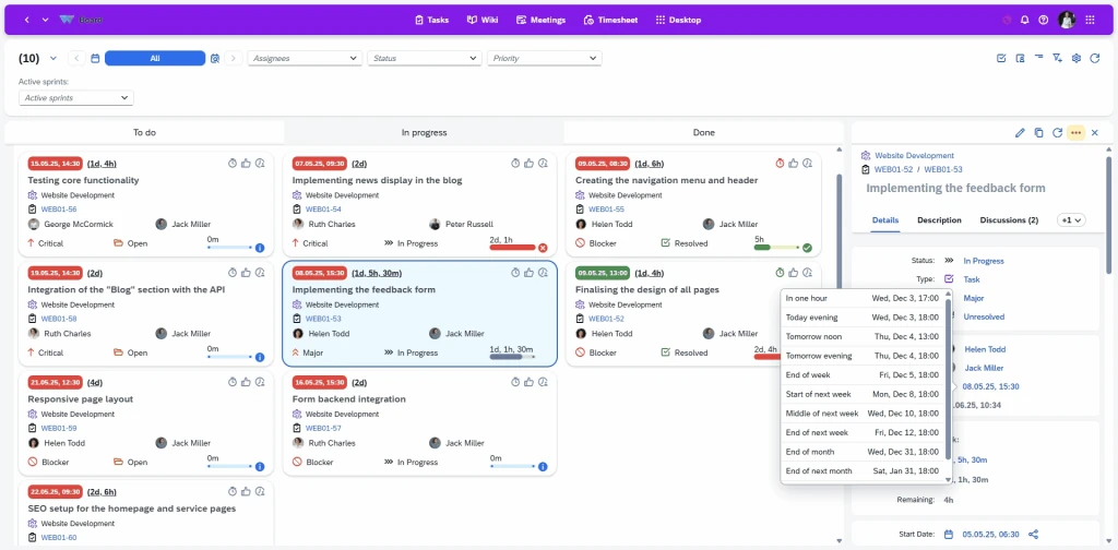 Visual project boards for tracking project status, managing tasks, and improving collaboration between managers and development teams. Fully customisable to match your workflow and methodology.