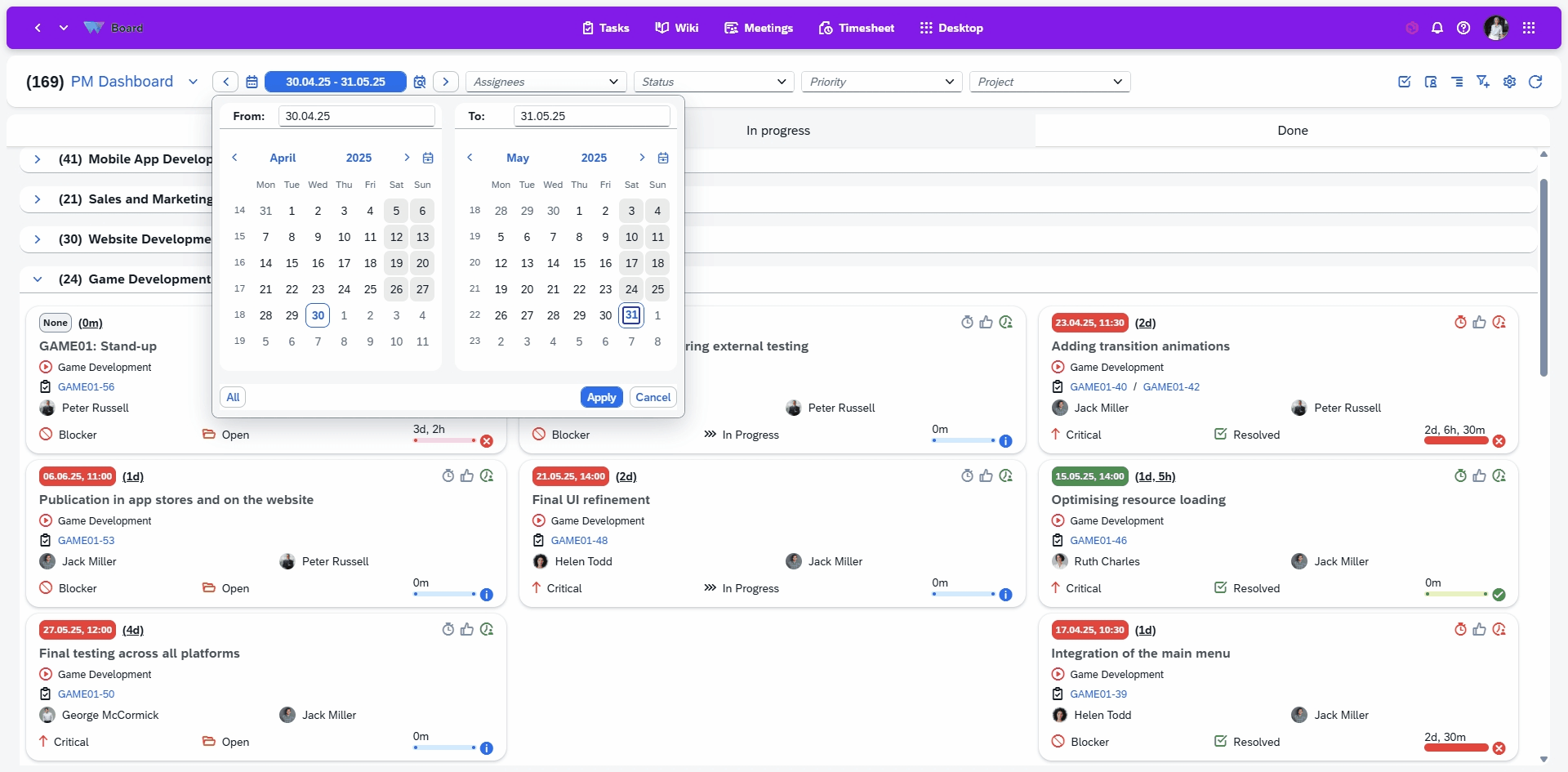 Enterprise-technology Enterprise platform with integrated boards, meetings, wiki, calendar, and document storage for business management.
