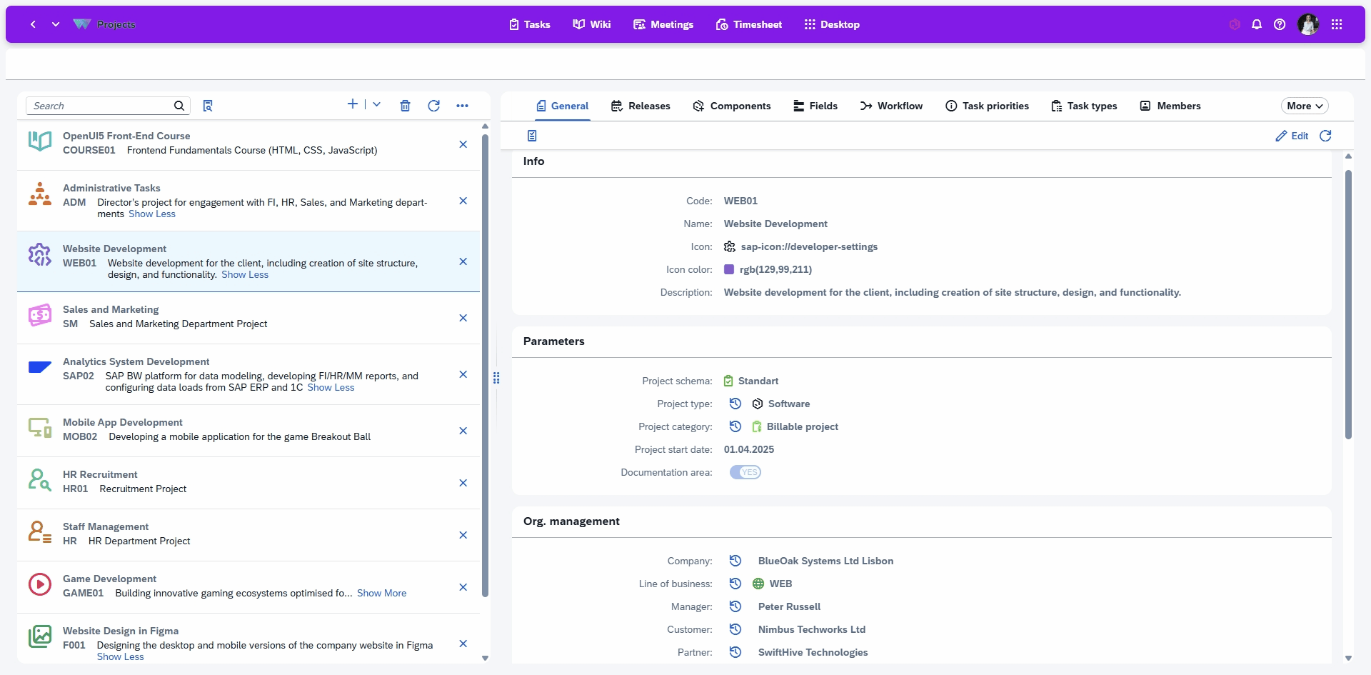 Project-information Centralized project information with client details, team composition, documentation, attachments, key links, timelines, status tracking, and project completion management.