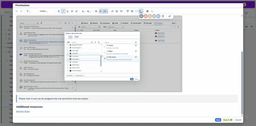 Rich text editor for creating and formatting content with fonts, styles, links, images, drawings and tables, powered by the open-source Tiptap editor.