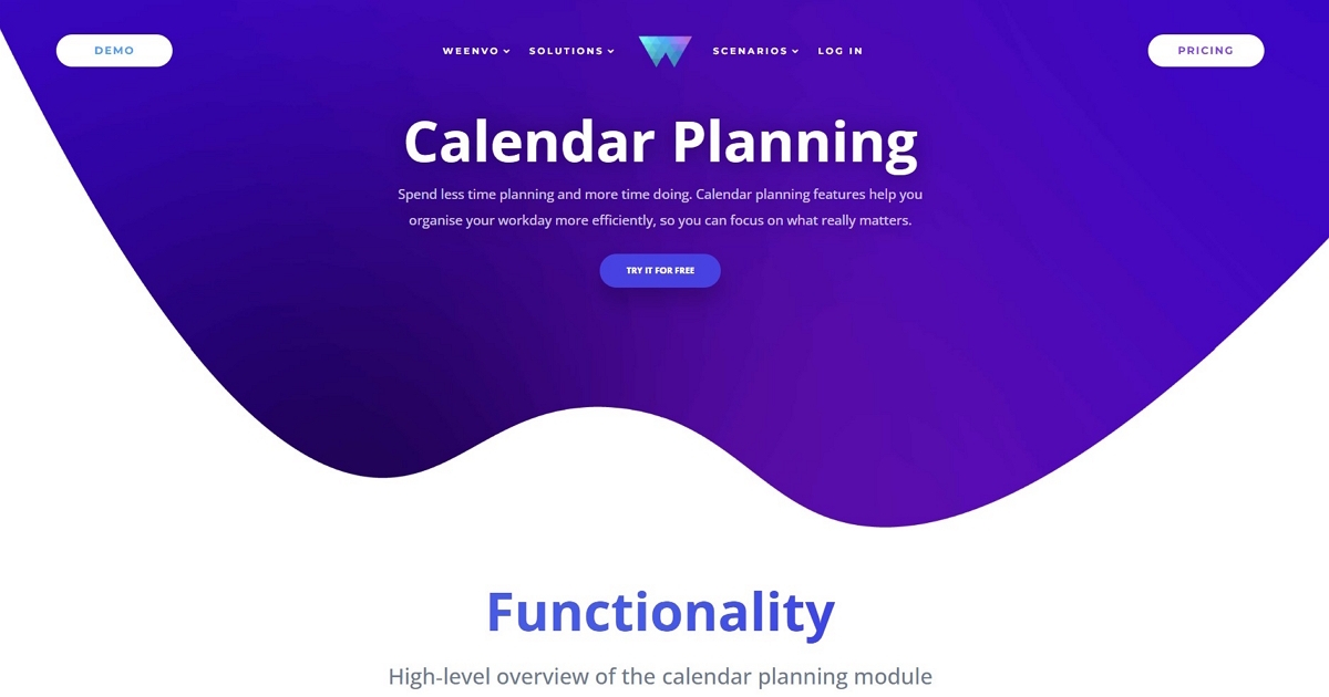 Calendar Planning of Tasks & Meetings | Weenvo