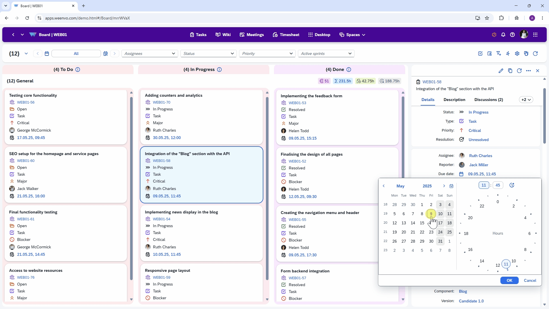 boards Workflow control on the Kanban board in Weenvo based on Agile principles