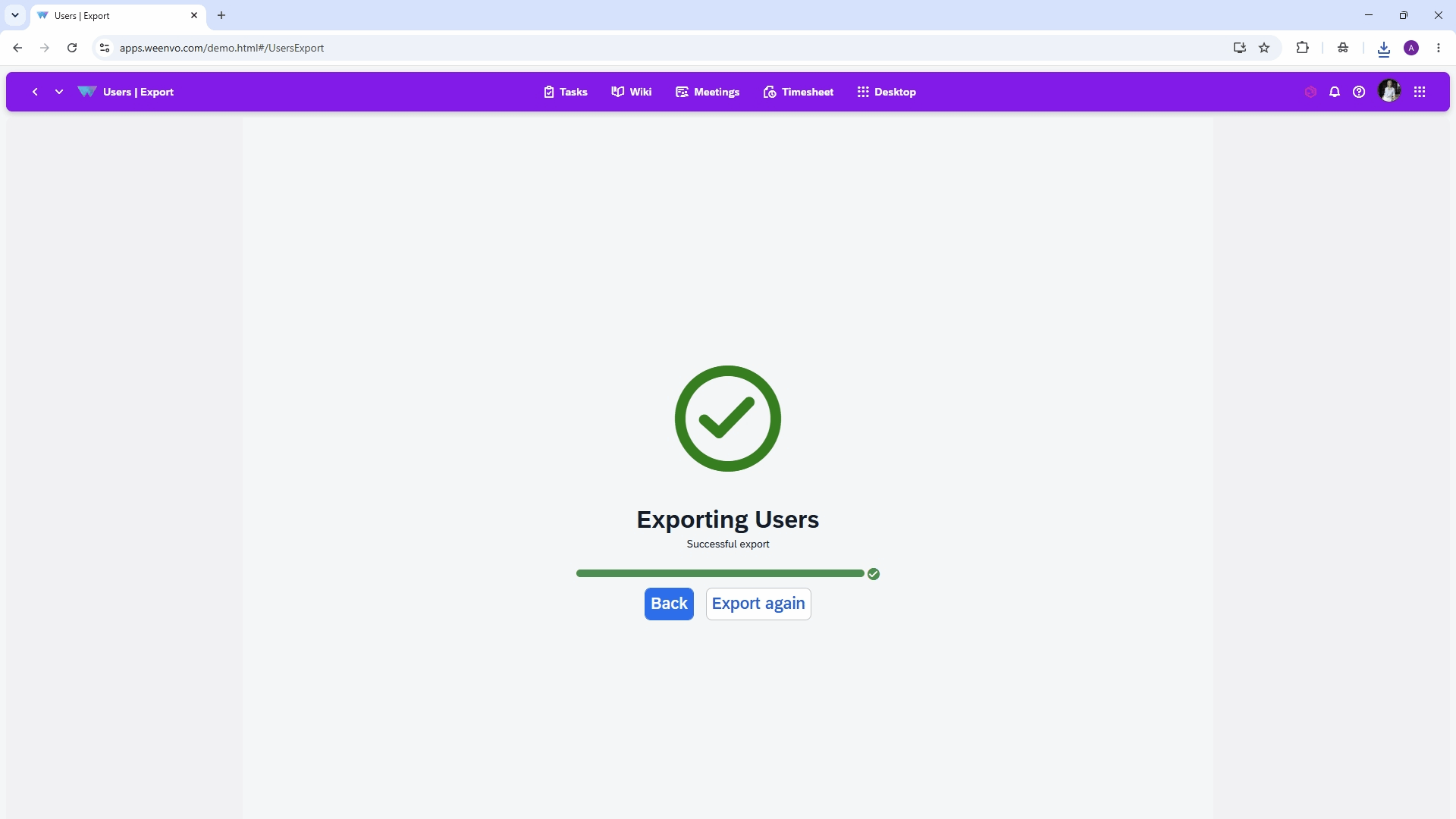 users-import Import and export users from Excel in Weenvo